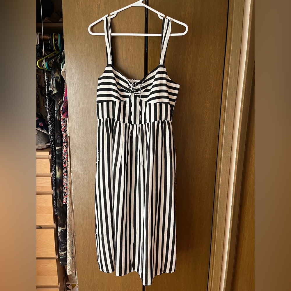 NWT Steve Madden Deyvani Dress black white stripes XL